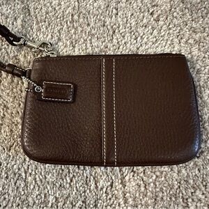 Coach Brown Leather Wristlet